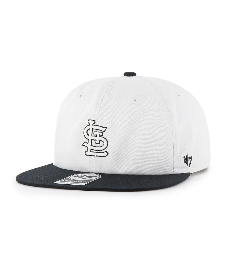 '47 Brand Men's White/Black St. Louis Cardinals Foundation Captain Snapback Hat