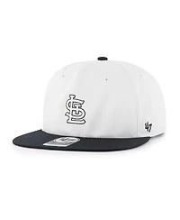 '47 Brand Men's White/Black St. Louis Cardinals Foundation Captain Snapback Hat
