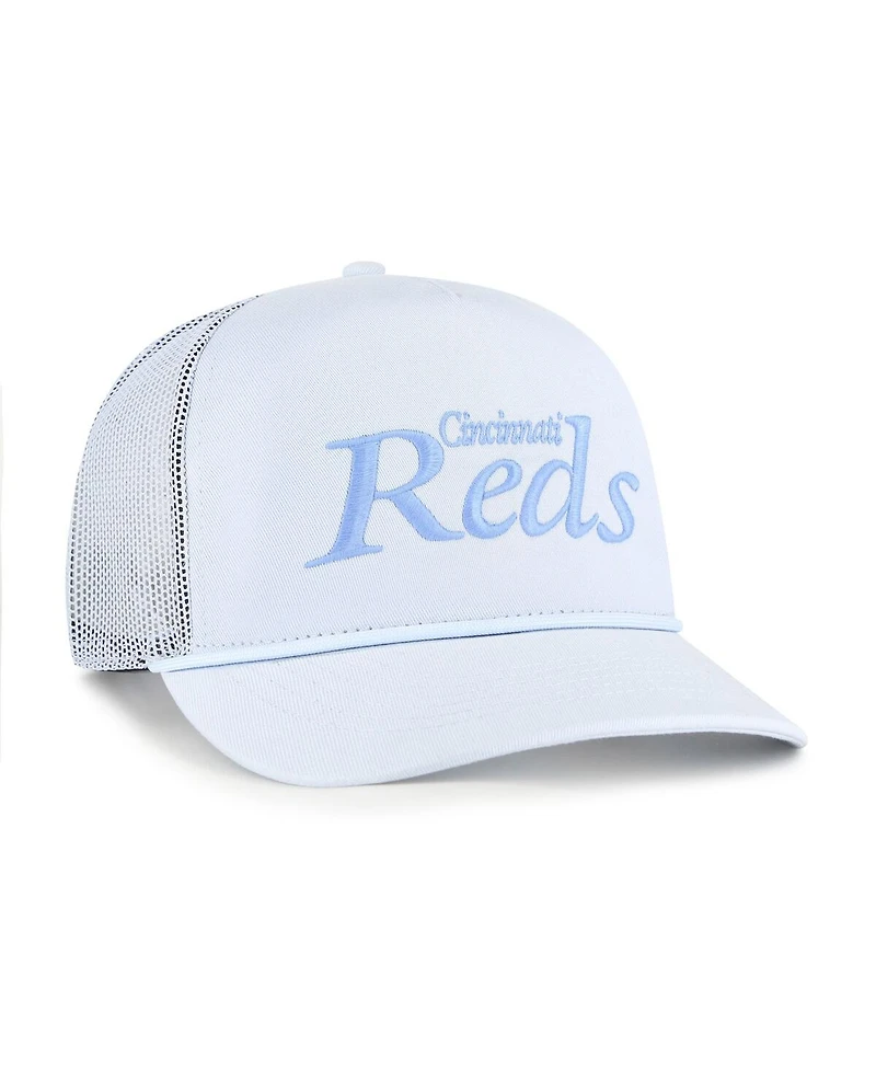 '47 Brand Men's Light Blue Cincinnati Reds Foundation Script Hitch Adjustable Trucker Hat