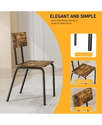 Streamdale 5-Piece Dining Set for 4 Kitchen Table & Chairs, Metal & Mdf, Compact