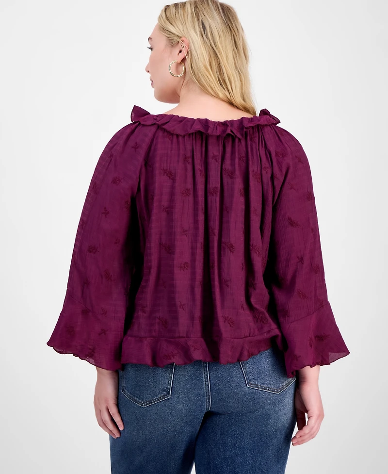 And Now This Plus Bell-Sleeve High-Low Blouse, Exclusively at Macy's