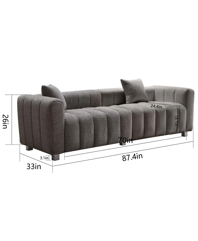 Streamdale Premium Velvet Sofa 3-Seater Loveseat with Metal Legs