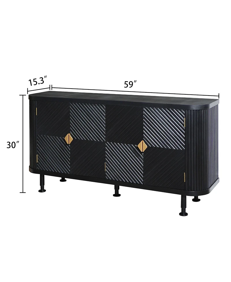 Streamdale Modern Accent Cabinet with Adjustable Shelves and 4 Doors