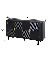Streamdale Modern Accent Cabinet with Adjustable Shelves and 4 Doors