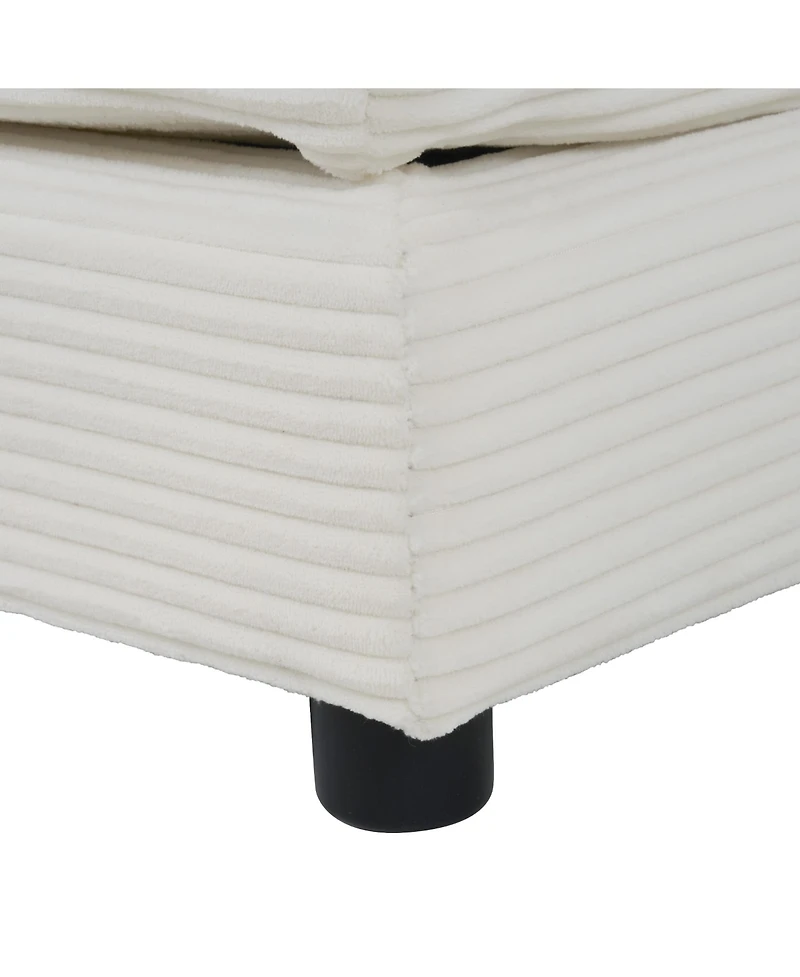 Streamdale Modern Corduroy L-Shape Sofa with Storage Pockets