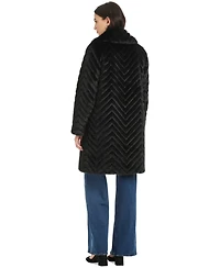 Jones New York Women's Chevron Textured Faux-Fur Coat, Exclusively at Macy's