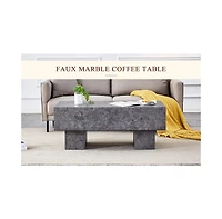 Streamdale Modern Gray Mdf Coffee Table (43.3"x21.6"x17.2")