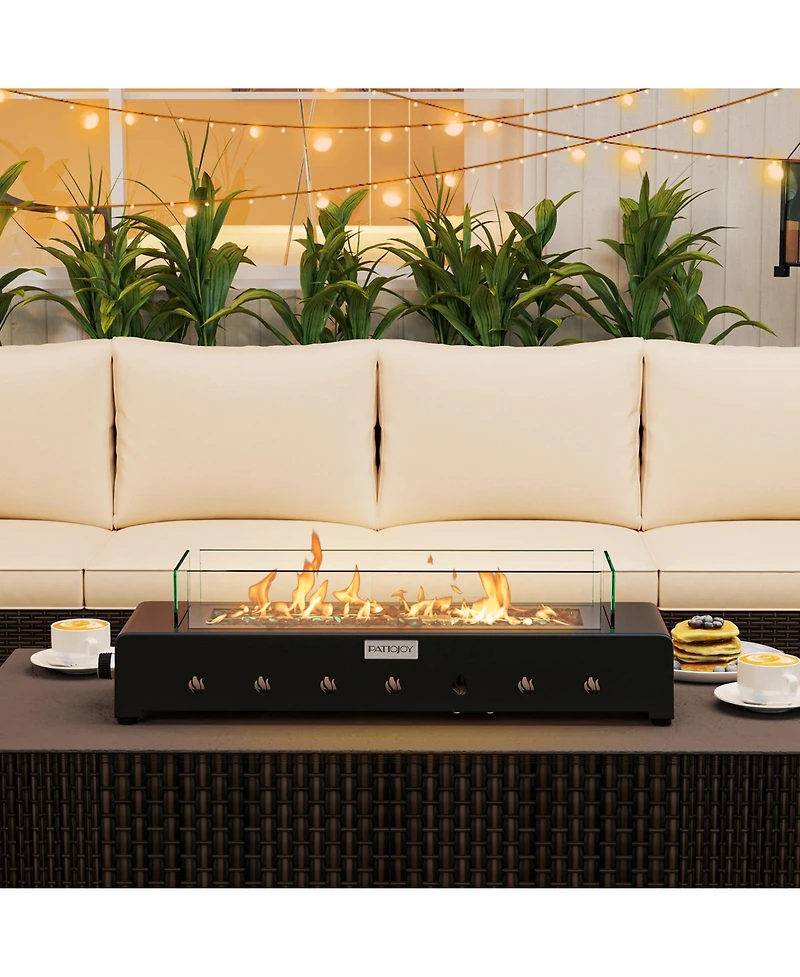 Portable Mini Fireplace with Wind Guard and Stainless Steel Burner