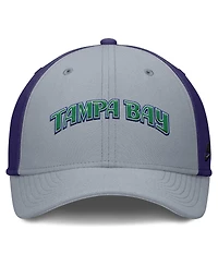 Nike Men's Gray/Purple Tampa Bay Rays Rise Swoosh Performance Flex Hat