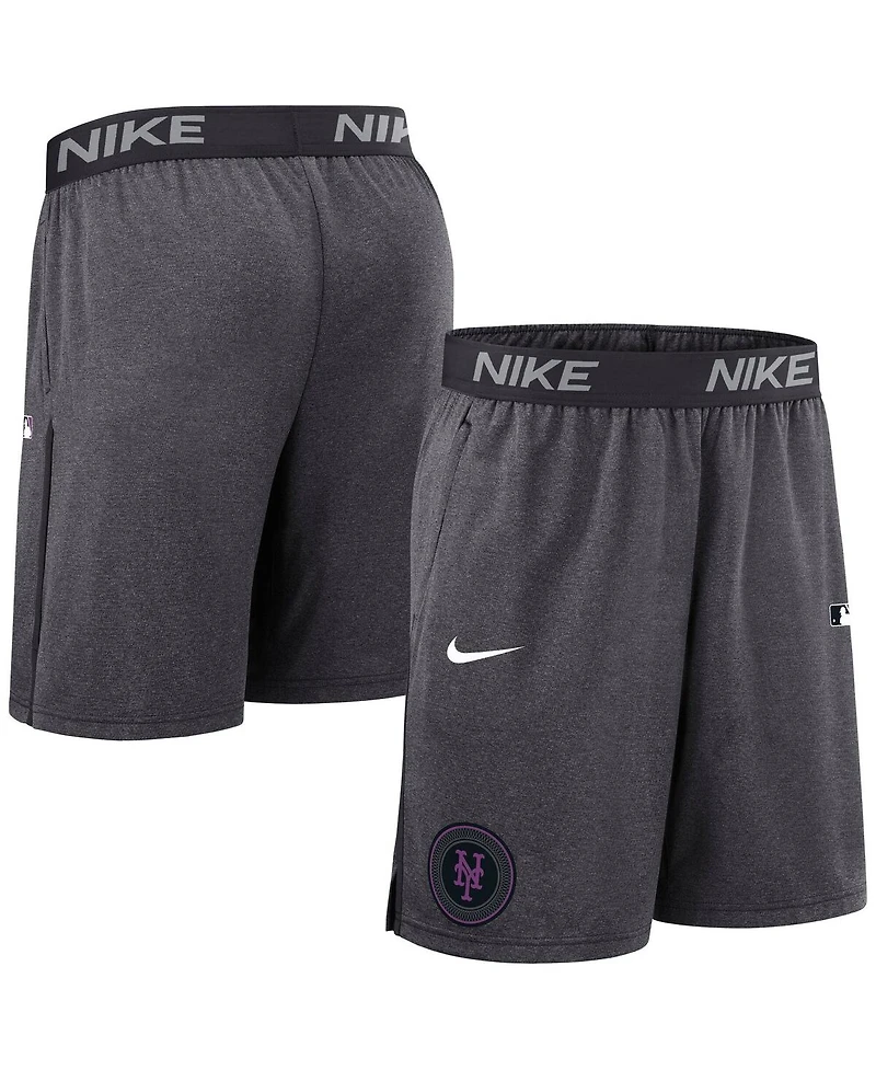Nike Men's Anthracite New York Mets Authentic Collection City Connect Performance Knit Shorts