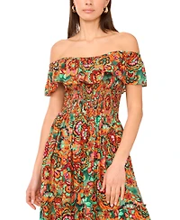 Vince Camuto Women's Off-The-Shoulder Tiered Maxi Dress