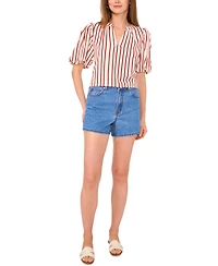 Vince Camuto Women's Puff-Sleeve V-Neck Top