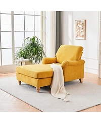 Streamdale Modern Mid-Century Indoor Oversized Chaise Lounger Comfort Sleeper Sofa with Soild Wood Legs