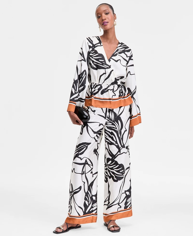 I.n.c. International Concepts Women's Printed Peplum Top, Exclusively at Macy's