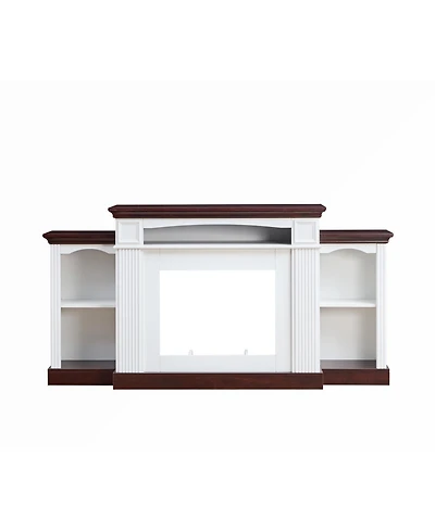 Streamdale Farmhouse Style Fireplace Tv Stand for 70-inch Tv Electric Fireplace Tv Stand for Living Room or Bedroom Storage