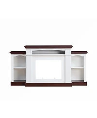 Streamdale Farmhouse Style Fireplace Tv Stand for 70-inch Tv Electric Fireplace Tv Stand for Living Room or Bedroom Storage