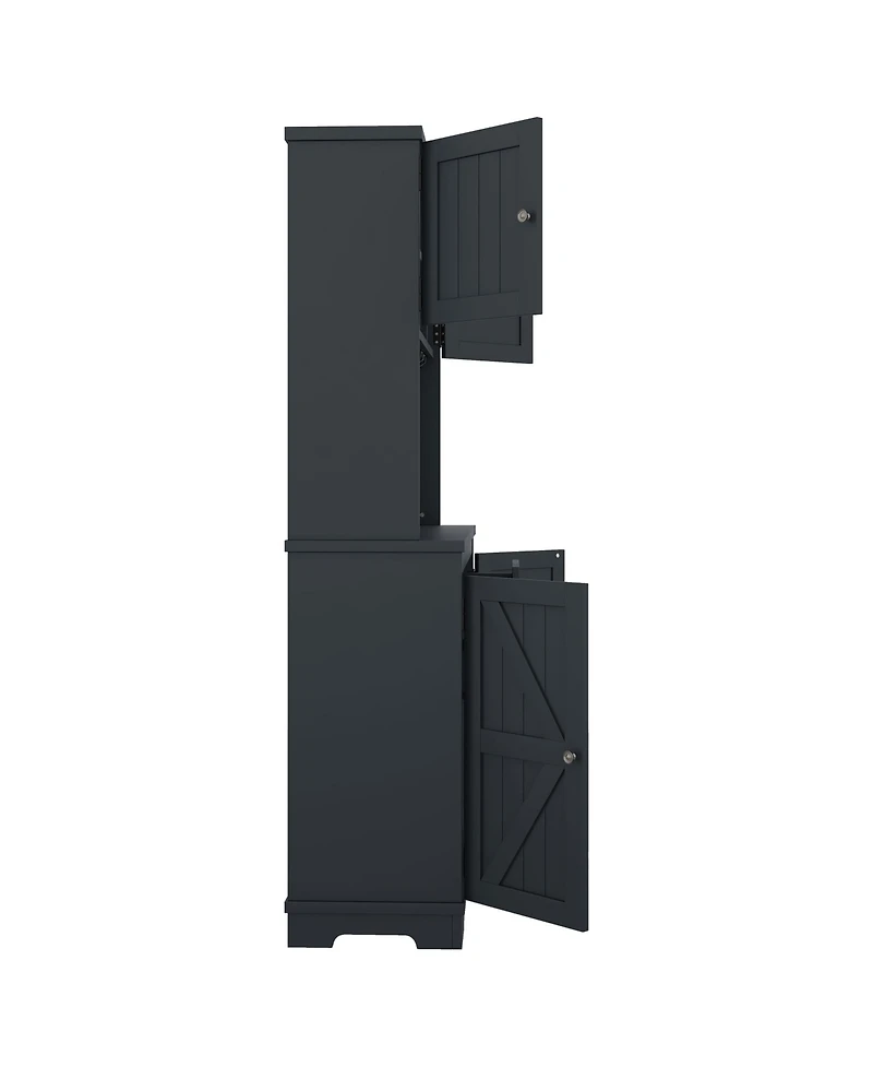 Streamdale Dark Blue Farmhouse Coffee/Wine Bar Cabinet