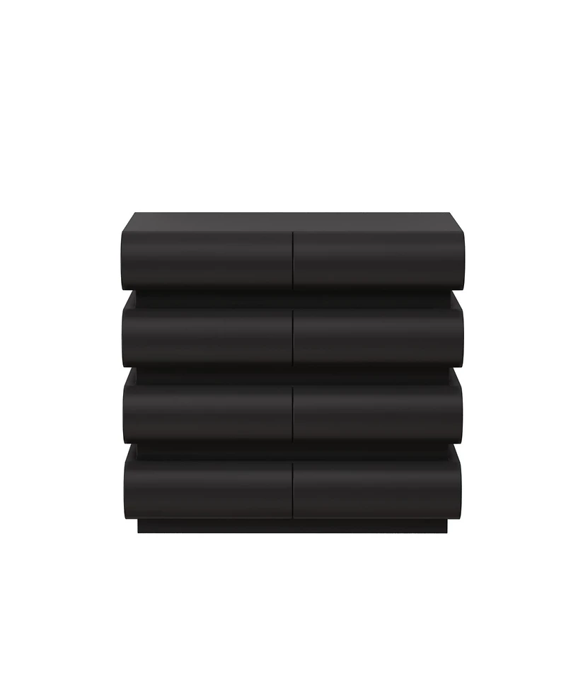 Streamdale 8 Drawer Dresser for Bedroom, Black Dresser No Handle, Modern 8 Chest of Drawers with Wide Storage