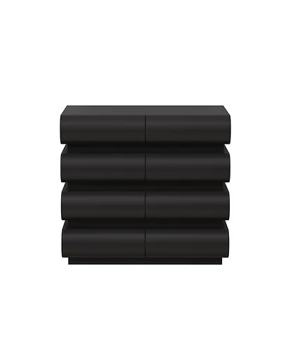 Streamdale 8 Drawer Dresser for Bedroom, Black Dresser No Handle, Modern 8 Chest of Drawers with Wide Storage