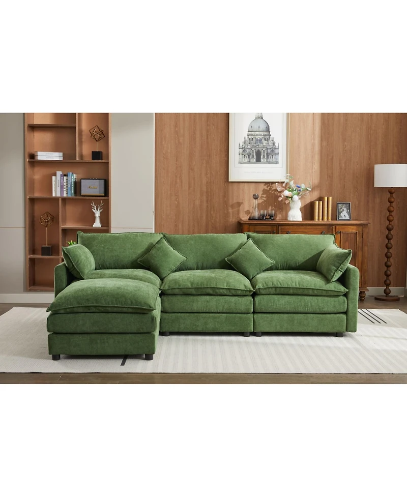 Streamdale Modular Sectional Sofa, 3-Seater Sofa, Modern L-Shaped Sofa for Living Room Bedroom Apartment,Green