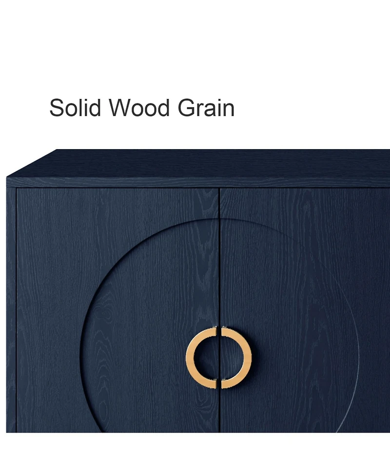 Streamdale Modern Lacquered 4-Door Wooden Cabinet