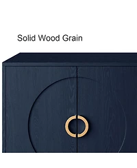 Streamdale Modern Lacquered 4-Door Wooden Cabinet