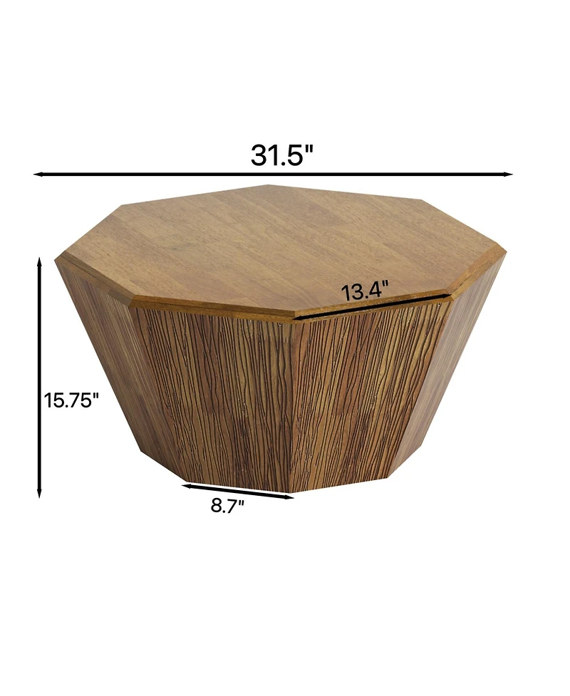 Streamdale Octagonal Rubberwood Coffee Table