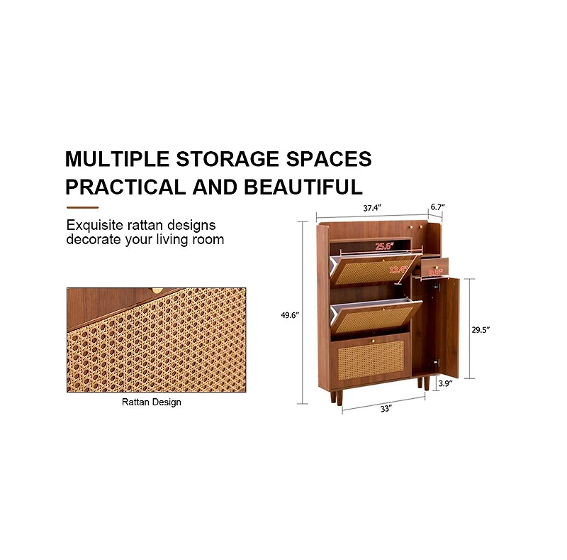 Streamdale Modern Minimalist Shoe Cabinet (37.4")