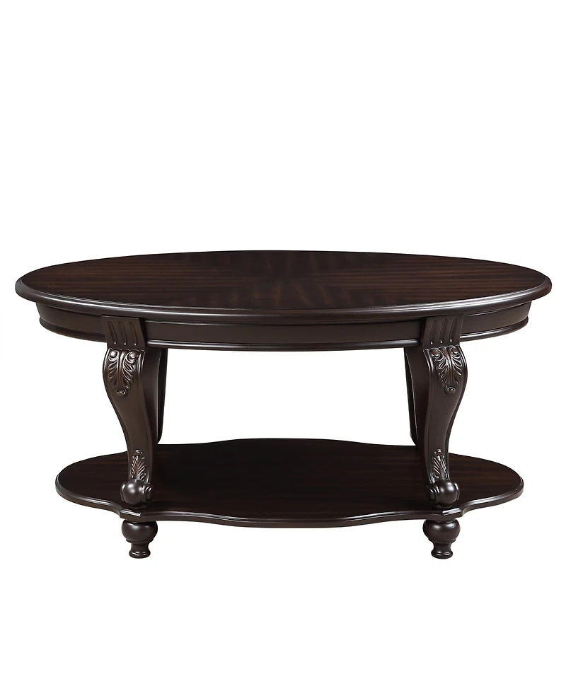 Streamdale Espresso Living Room Coffee Table Set with End Side Tables (3-Piece)