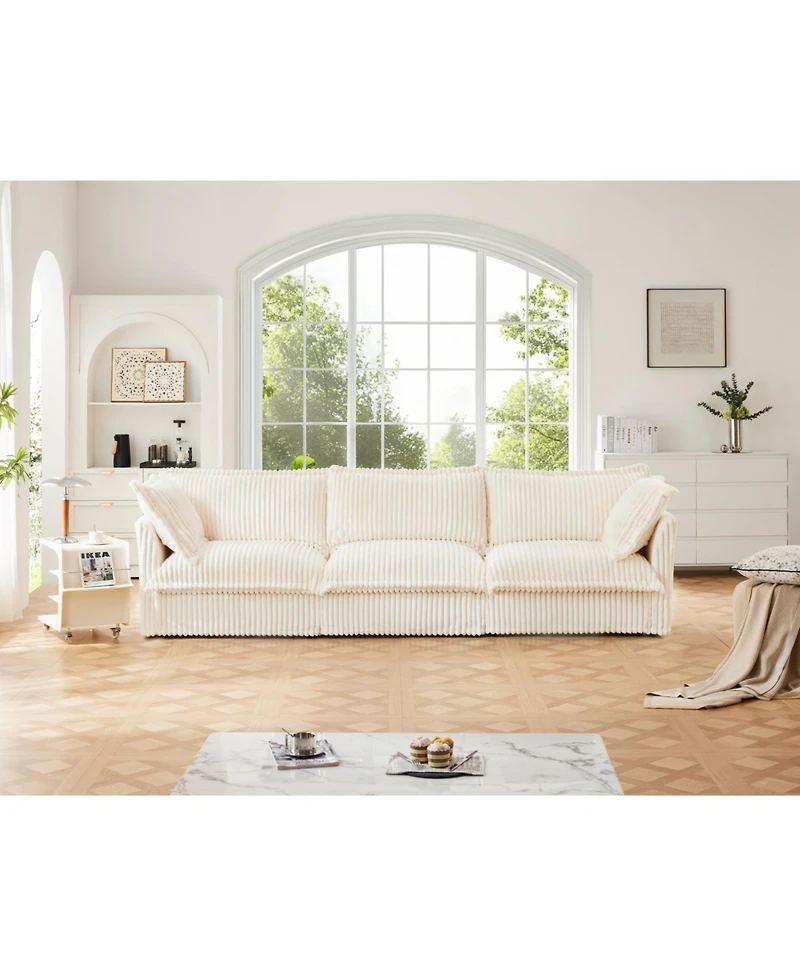 Streamdale Modern 3-Seater Sofa with Comfy Pillows and Supple Armrests