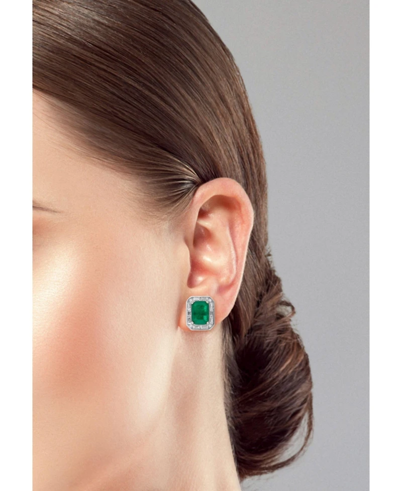 Rachel Zoe 14K Gold Plated Sterling Silver Emerald Cut Studs