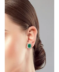 Rachel Zoe 14K Gold Plated Sterling Silver Emerald Cut Studs
