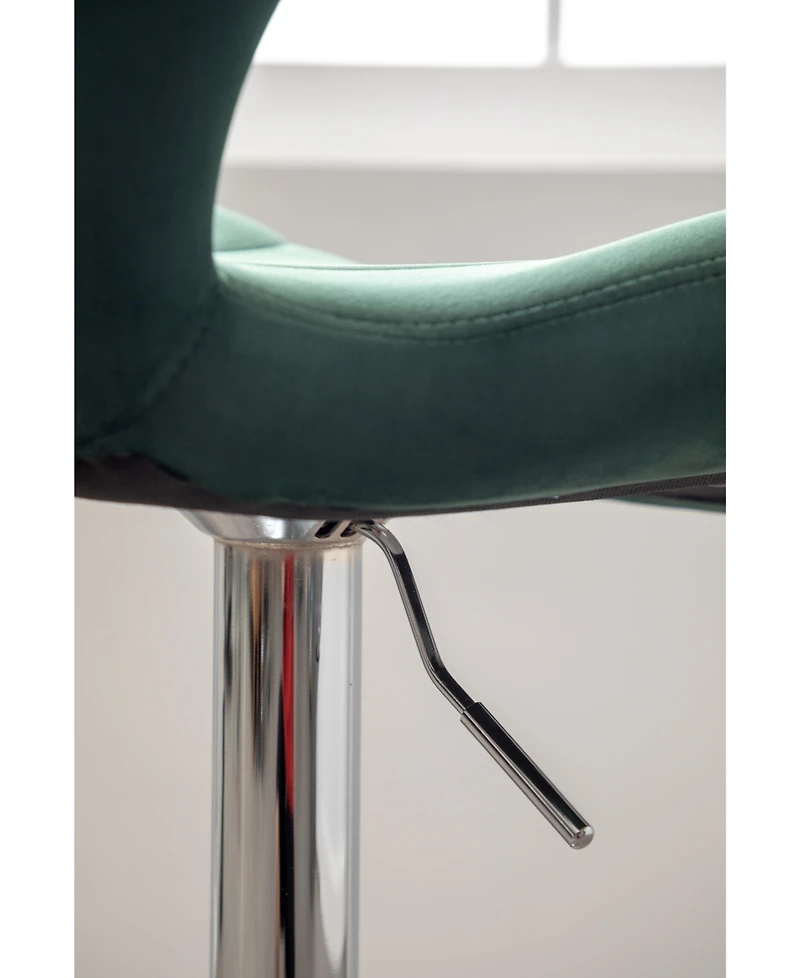 Streamdale Furniture Upholstered Adjustable Swivel Barstools in Green, Set of 2