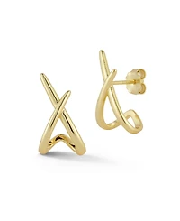 Rachel Zoe Sterling Silver X Huggie Stud Earrings