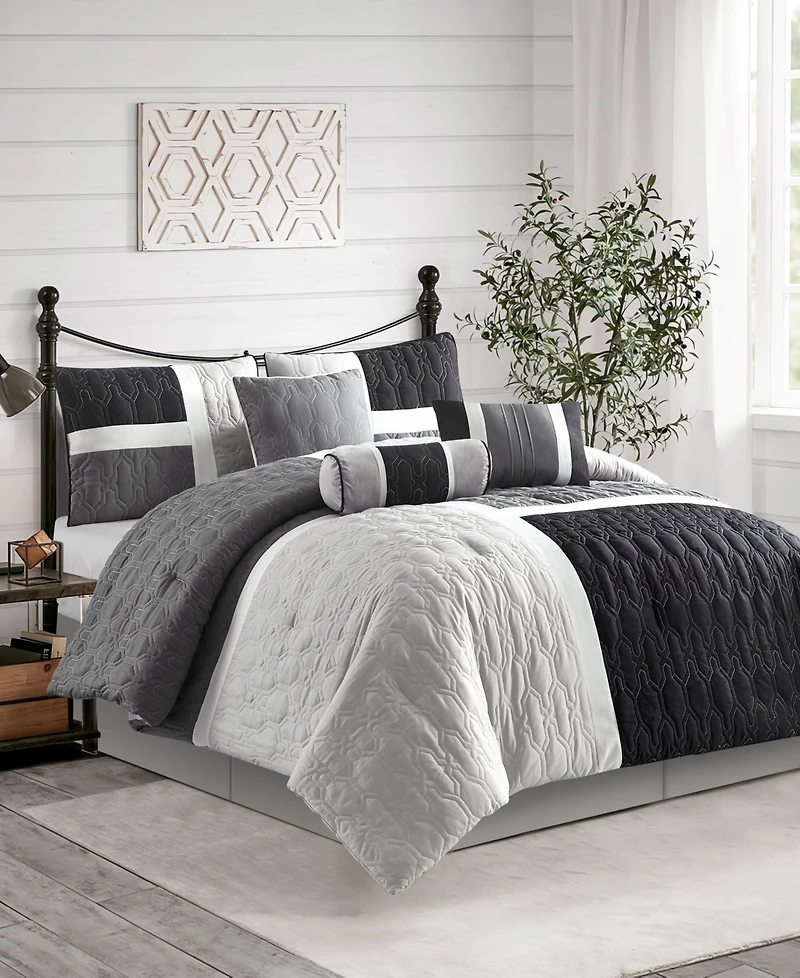 Stratford Park Natalia Colorblock 7-Pc. Comforter Set, California King