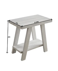 Streamdale Furniture Wood Shelf Side Table in White Finish