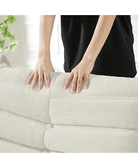 Streamdale Fireside Accent Bean Bag Chair, Modern Armless Floor Sofa (Chenille, White)