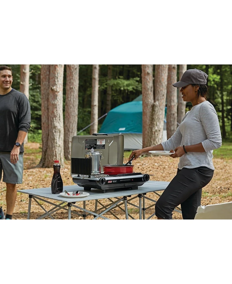 Coleman Tabletop Propane Gas Camping 2-in-1 Grill/Stove, 2-Burner