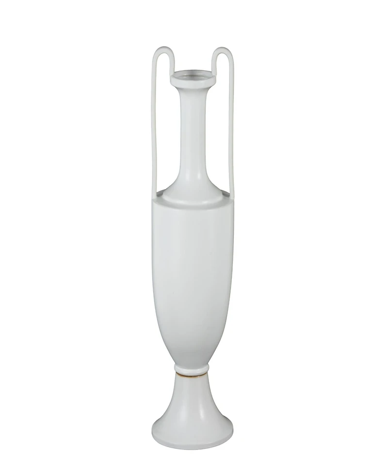 Rosemary Lane Ceramic Fluted Urn Shaped Decorative Vase with Arch Handles, 30"