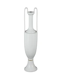 Rosemary Lane Ceramic Fluted Urn Shaped Decorative Vase with Arch Handles, 30"