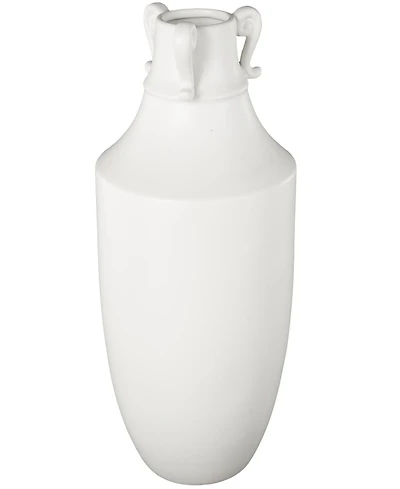 Rosemary Lane Ceramic Scroll Sleek Amphora Decorative Vase with Handles, 18"