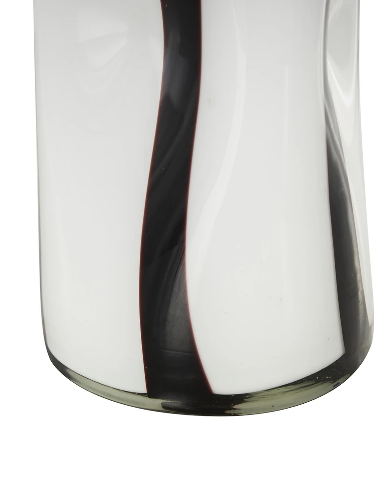 Rosemary Lane Glass Concaved Round Decorative Vase, 12"