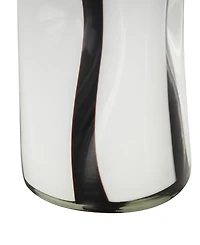 Rosemary Lane Glass Concaved Round Decorative Vase, 12"