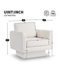 Streamdale 360 Modern Swivel Accent Chair, Cozy Teddy Sherpa Round Armchair, Comfy Barrel Chair