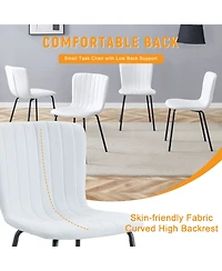Streamdale Luxury Minimalist Dining Chairs - Set of 4, Black Metal Legs
