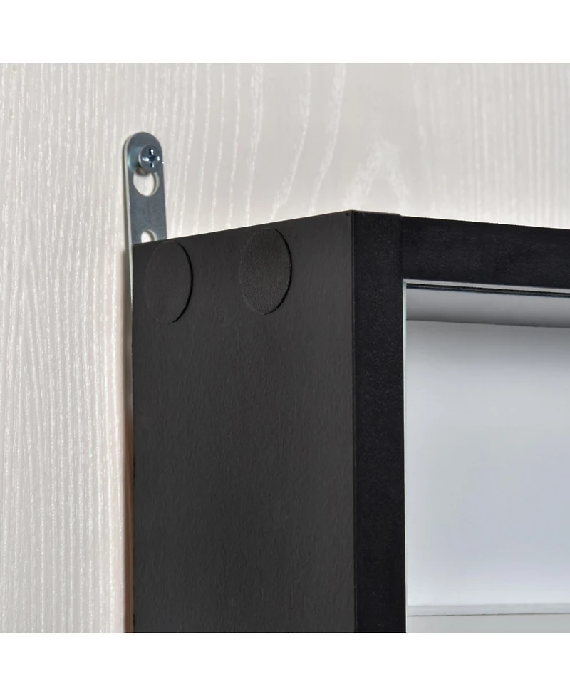 5-Tier Display Cabinet, Glass Display Case with 2 Doors and Adjustable Shelves, Wall-Mounted, Black, White