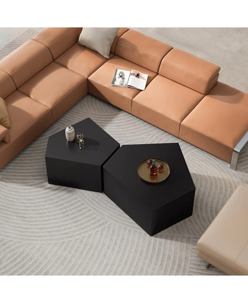 Streamdale Pentagon Nesting Coffee Table Set (Set of 2)
