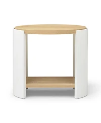 Streamdale 2-Layer Storage Nightstand Table (Natural and White)