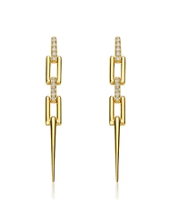 14K Gold Plated Cubic Zirconia Drop Earrings