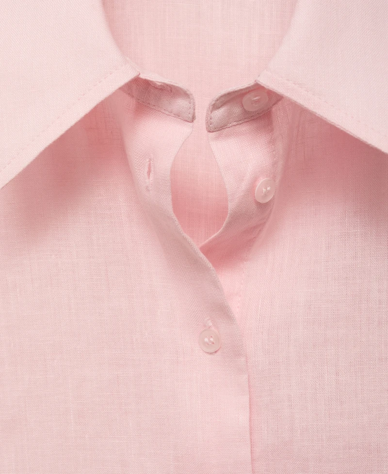 Mango Women's Short Sleeve Linen-Blend Shirt